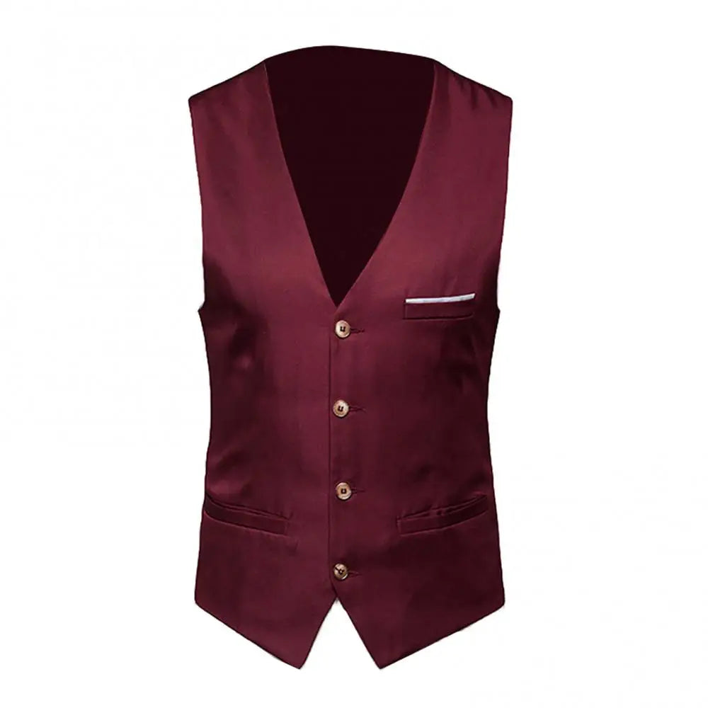Men’s Slim Fit Suit Vest – Formal Waistcoat, Casual Business Sleeveless Gilet