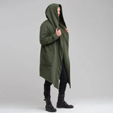 Men’s Winter Jacket, Fashion Hooded Long Windbreaker Overcoat, Casual Trench Coat, Oversized Male Outerwear for Cold Weather