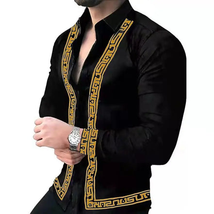 Men’s Autumn Clothing, European and American Streetwear, Casual Fashion Printed Tops