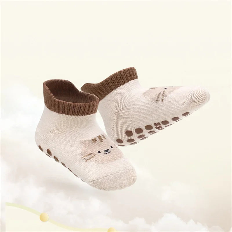 Kids Floor Socks For Girls Boys Spring Autumn Cotton Cartoon Toddler Anti-slip Socks For Children Casual Baby Child Home Sock