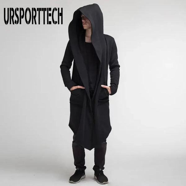Men’s Winter Jacket, Fashion Hooded Long Windbreaker Overcoat, Casual Trench Coat, Oversized Male Outerwear for Cold Weather