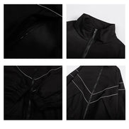 Men’s Oversized Streetwear Jacket, Autumn Windbreaker, Loose Zippered Coat, Trendy Casual Fashion