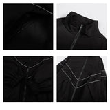 Men’s Streetwear Oversized Jacket, Autumn Outdoor Windbreaker Coat, Loose Fit Zippered Top, Trendy Casual Couple Fashion