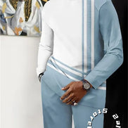 Men’s Fashion Tracksuit Set, Casual Oversized Streetwear Outfit, Long Sleeve T-Shirt