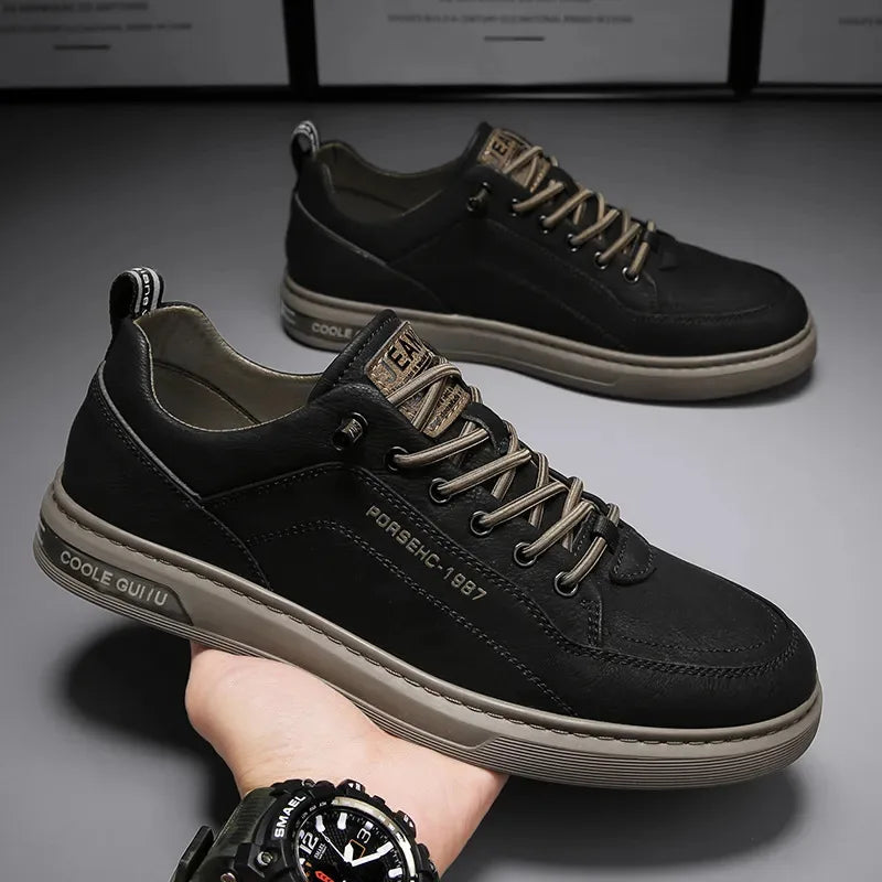 Men’s Comfortable Flat Casual Shoes, Outdoor Sneakers, High-End Fashion Dress Shoes, Stylish One-Pedal Footwear for Men
