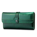 Fashion Women's Genuine Leather Handbags Women	Luxury Designer Wallets	Shiny Long Purses 2022 Ladies Elegant Clutch Bag