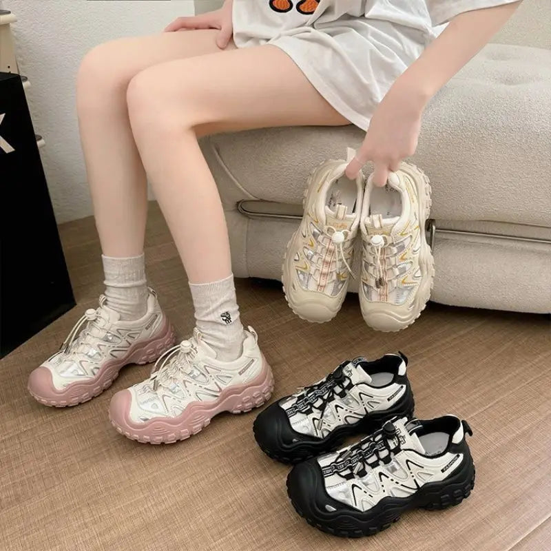 Women’s Sneakers, Athletic Sports Footwear, Comfortable Elegant Dad Shoes, Fashionable High-Quality Lightweight Sneakers for Daily Wear