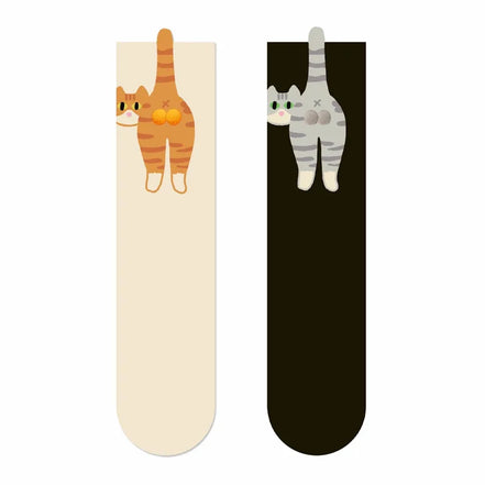 3D Cute Cat Socks Black/White Funny Cat Cotton Socks Breathable Soft Girl Women Novelty Stocking Kawaii Gift Sock Set