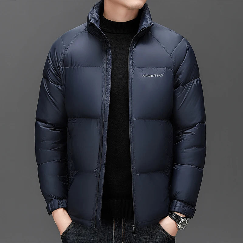 Fashion Branded Cotton Padded Jacket, Winter Parka, Loose Fit Outerwear Coat for Men and Women, Casual Couple Style