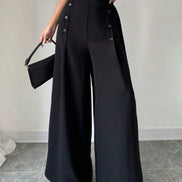 Fashionable Elegant High Waist Wide Leg Pants for Women – Spring & Summer Style Long Trousers with Sophisticated Look