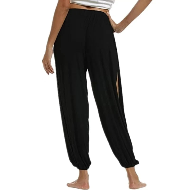 Women’s Yoga Pants – High-Waist Wide Leg, Hollow Workout Leggings for Gym & Home