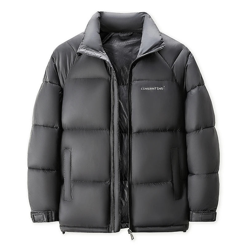 Fashion Branded Cotton Padded Jacket, Winter Parka, Loose Fit Outerwear Coat for Men and Women, Casual Couple Style