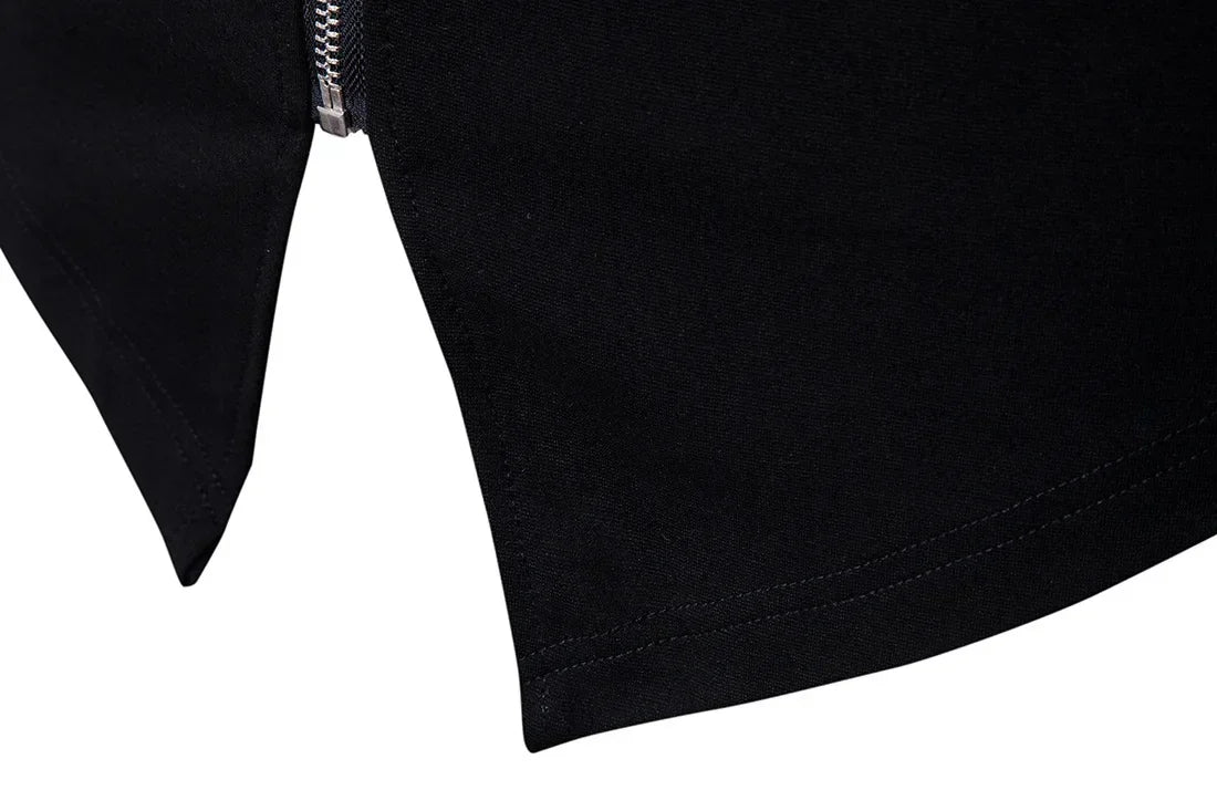 Men’s Spring Fashion Jacket, Stand-Up Neck, Slim Fit, Knitted & Leather Casual Outerwear