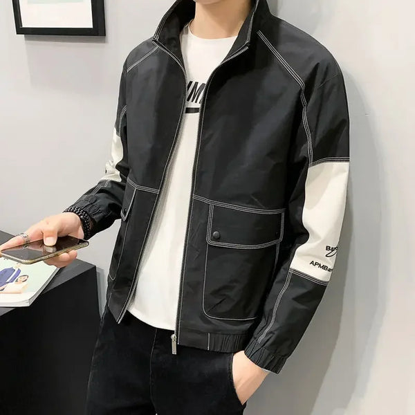 Men’s Trendy Coat, Spring Autumn Aesthetic High-Quality Vintage Jacket, Casual Fashion Outerwear, Stylish Comfortable Clothing