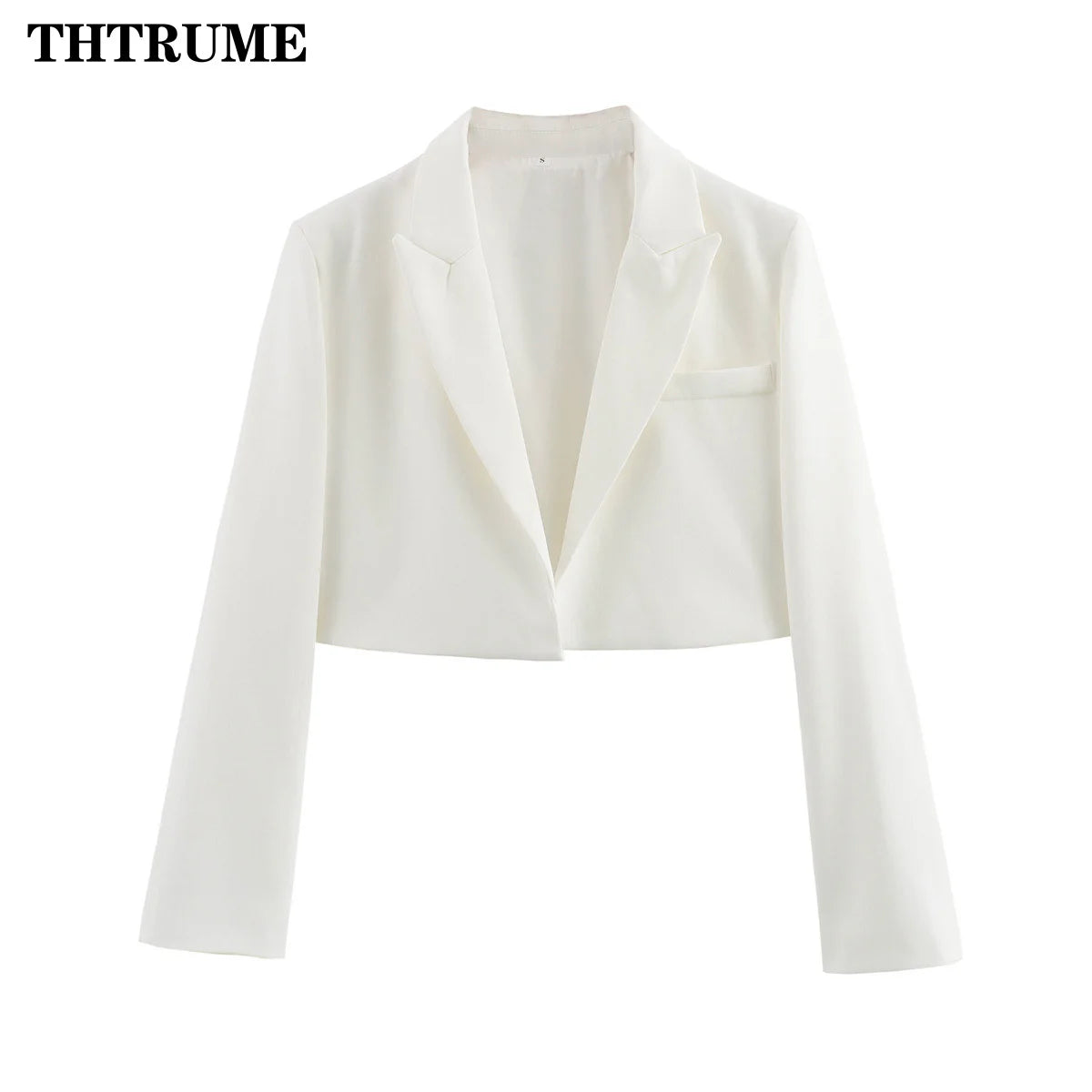 Women’s White Jacket, Basic Long Sleeve, Casual Open Front Coat, Autumn-Winter Office Outerwear