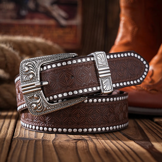 Casual Retro Belts, Western-Style Clothing Accessories, Metal Buckles