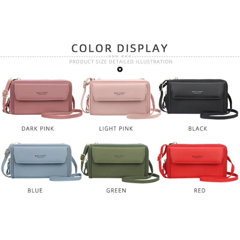 Women’s Designer Brand Wallet, Multi-Compartment Clutch, Long Large Card Purse