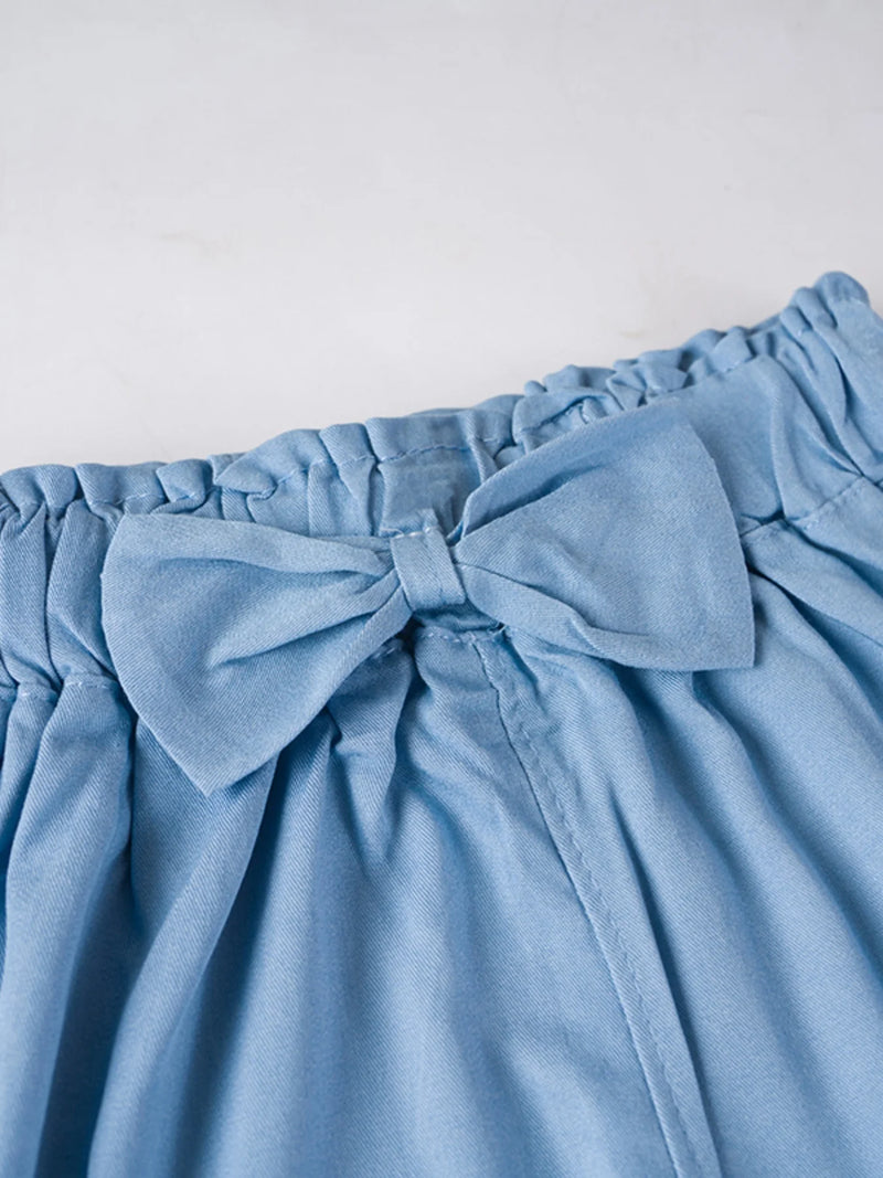 New Fashion Children’s Wide Leg Pants, Summer Casual Thin Chiffon Cropped Trousers for Teen Girls, Sizes 2–10 Years