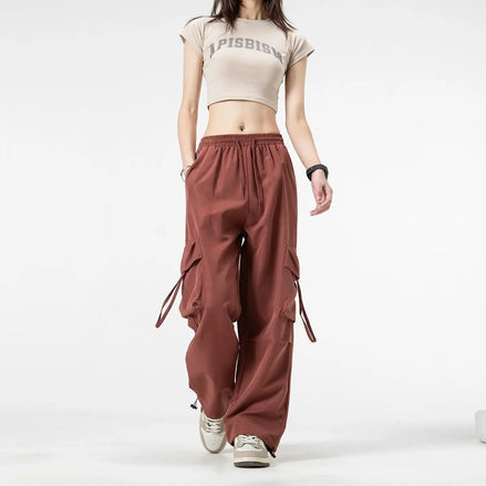Women’s Outdoor Work Pants – Summer Thin Cargo, Loose Casual Versatile Solid Color Trousers