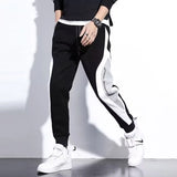 Men’s Black Pants, Hip Hop Drawstring Joggers, Fashion Comfortable Trousers, Casual Sweatpants with Loose Elastic Waist Sportswear