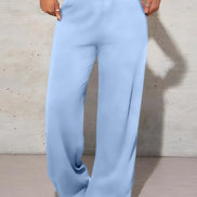 Women’s High-Waist Wide Leg Pants – Casual Solid Color Autumn Daily Wear