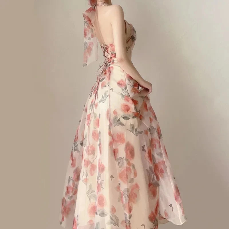 Women’s Long Summer Dress – Elegant French Party Style, Versatile Beach Evening Fashion 2025