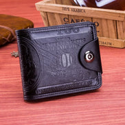 Men’s Fashion Wallet, Leather Photo Card Holder with 100 Dollar Pattern