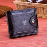 Men’s Fashion Wallet, Leather Photo Card Holder with 100 Dollar Pattern, Large Capacity Stylish Money and Card Purse
