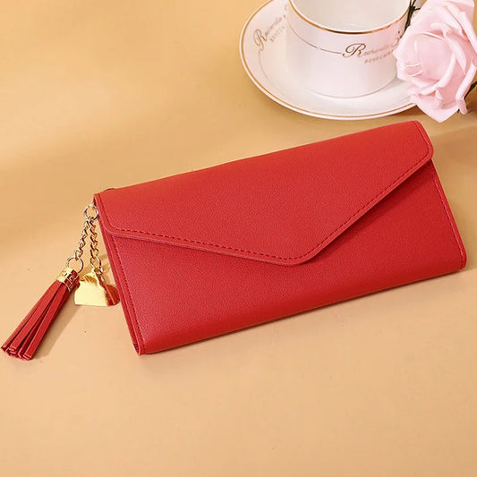 Fashion Women Wallets Simple Zipper Purses Black White Gray Red Long Section
