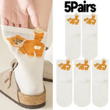 3D Cute Cat Socks Black/White Funny Cat Cotton Socks Breathable Soft Girl Women Novelty Stocking Kawaii Gift Sock Set