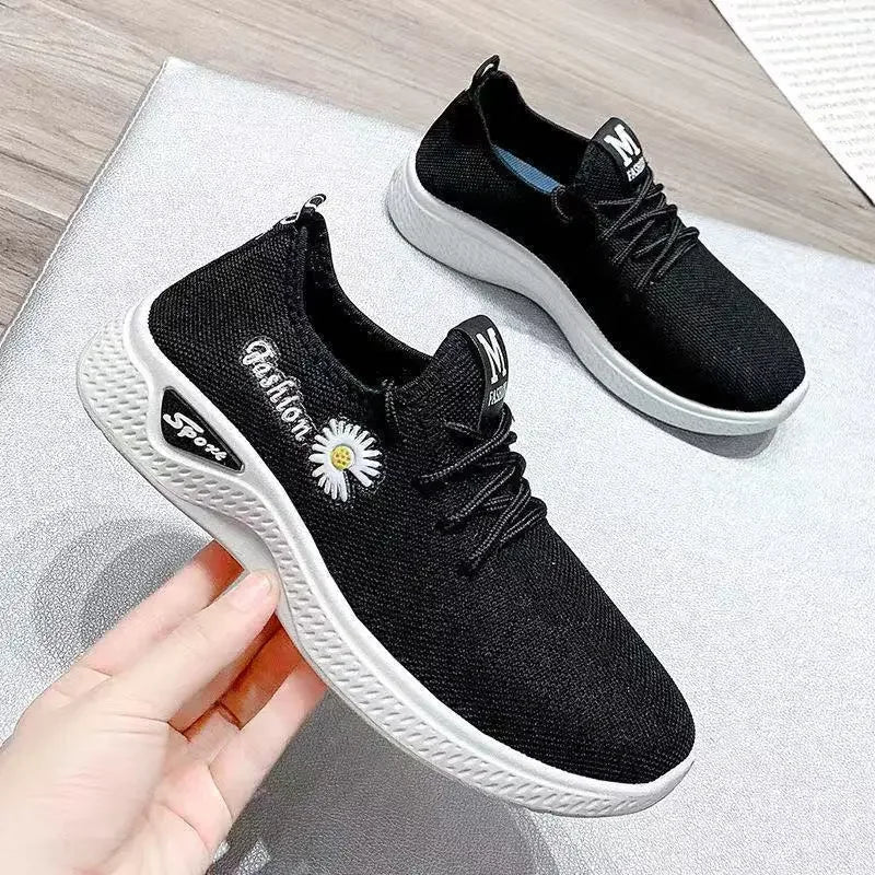 Women’s Fashion Sports Shoes, Thick Breathable Soft-Soled Mesh Sneakers, Lightweight Casual Footwear, Trendy Comfortable Coconut Shoes