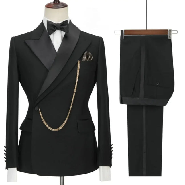 Groom dress suit lapel Men's suit Business Ball Wedding Casual fashion 2 piece set