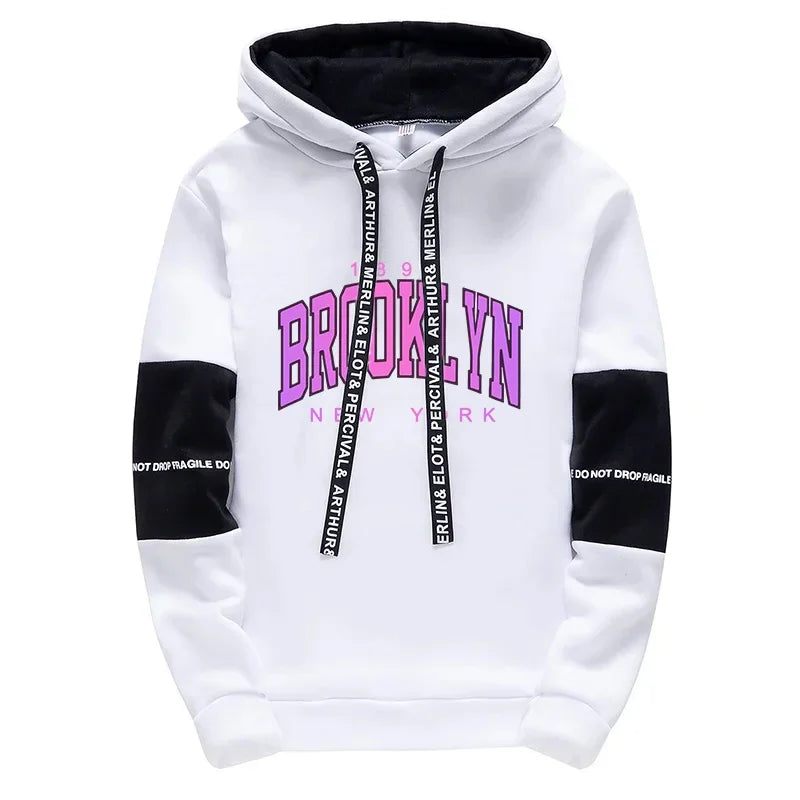 Men’s Hoodies, Fashion Print Casual Sweatshirt Pullover, Daily Comfort for Office or Home