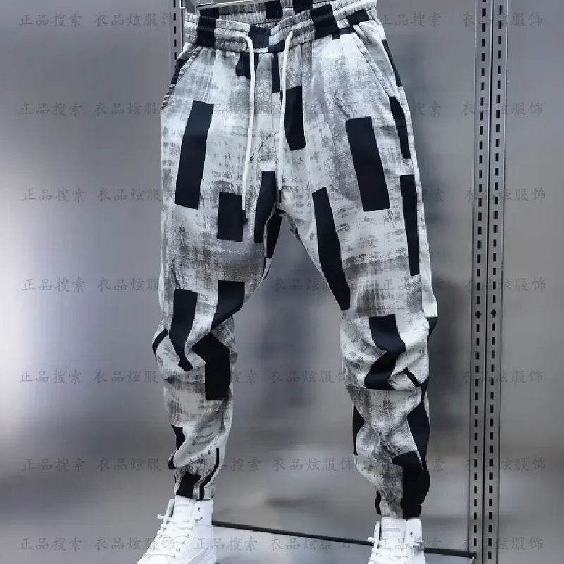 Men’s Trousers, Baggy Pants for Sports, Casual Korean Style Clothing