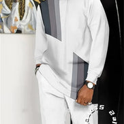 Men’s Fashion Tracksuit Set, Casual Oversized Streetwear Outfit, Long Sleeve T-Shirt