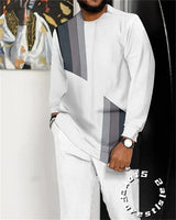 Men’s Fashion Tracksuit Set, Casual Oversized Streetwear Outfit, Long Sleeve T-Shirt and Trousers, Comfortable 2-Piece Clothing