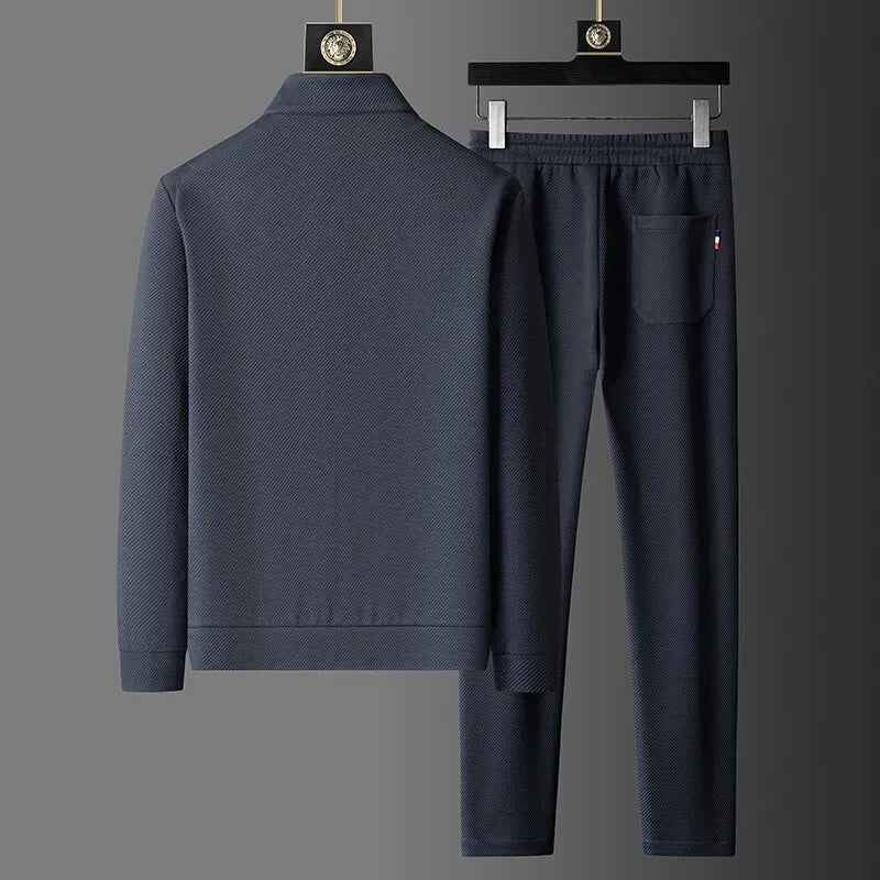 Men’s Jacket & Trousers Set, Casual Spring Outfit, Stylish Two-Piece, Sizes M–5XL