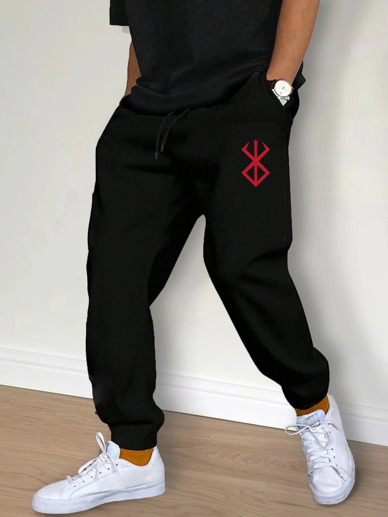 Men’s Casual Drawstring Joggers, Workout Running Gym Pants, Fitness Sports Streetwear Trousers