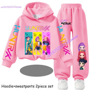 Kid Cloth KPop Demon Hunters Children's Hoodie Set with Boys' Casual Sports Shirt and Two Tone Girls' Soft and Comfortable Pants