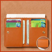 Men’s and Women’s Classic Designer PU Leather Wallet, Small Short Simple Purse