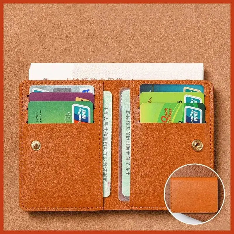 Men’s and Women’s Classic Designer PU Leather Wallet, Small Short Simple Purse, Ultra-Thin Credit Card and Coin Bag