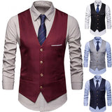 Dress Vests for Men, Slim Fit Suit Vest, Male Waistcoat Gilet Homme, Casual Sleeveless Formal Business Vest, Chaleco Hombre