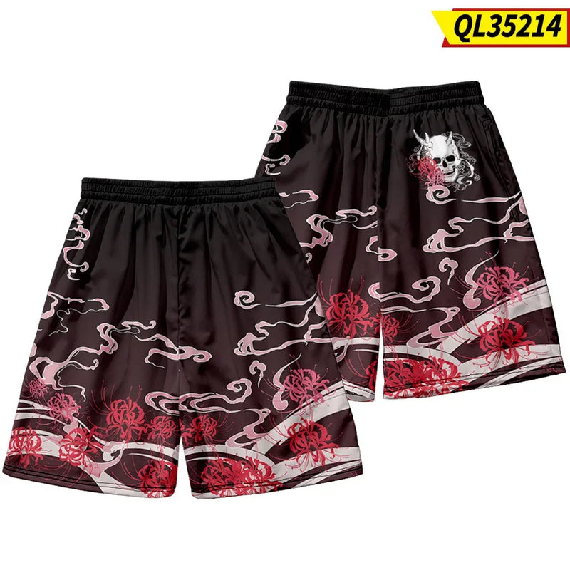 Men’s and Women’s Traditional Clothing, Casual Kimono, Black Skeleton Print, Ruth Design, Beach Streetwear, Samurai Style Outfit