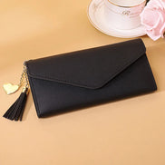 Fashion Women Wallets Simple Zipper Purses Black White Gray Red Long Section