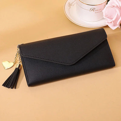 Fashion Women Wallets Simple Zipper Purses Black White Gray Red Long Section