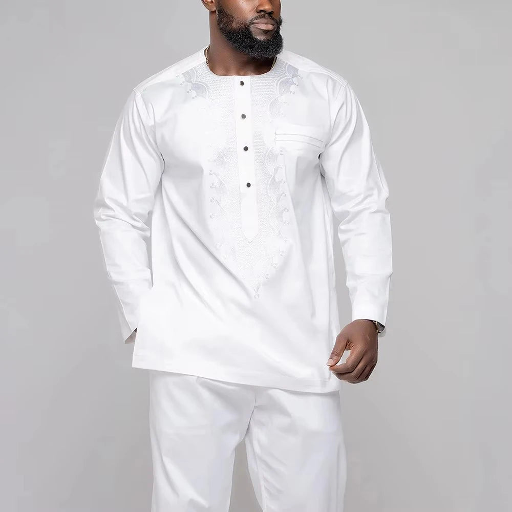 2-Piece African Men’s Kaftan Set – Traditional Dashiki Robe, Party & Evening Wear