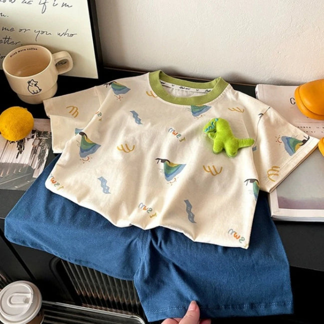Kids Clothes Set Baby Boy/Girl T-Shirt + Shorts Summer Clothing Cotton Cartoon Casual Boys Tracksuit Children Baby Clothes Set