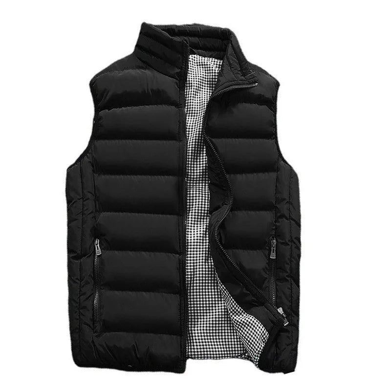 Men’s Windproof Vest, Sleeveless Jacket, Casual Winter Coat, Down Cotton Warm Thickened Waistcoat, Comfortable Gilet