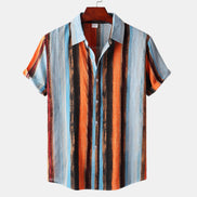 Summer Men's Clothing Printing Casual Retro Shirt Men